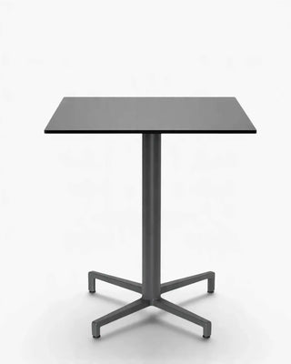 Scab Domino Fixed 5140 table with four-leg embossed powder-coated aluminium base and solid laminate tabletop