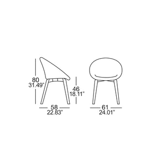 Scab Natural Giulia Pop 2828 upholstered chair with wooden legs