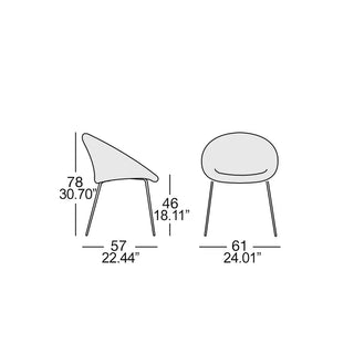 Scab Giulia Pop 2685 upholstered armchair with steel legs