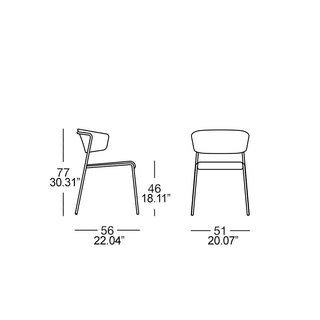 Scab Lisa 2851 upholstered armchair with steel legs