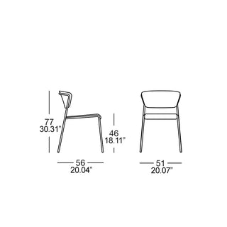 Scab Lisa 2853 upholstered chair with steel legs
