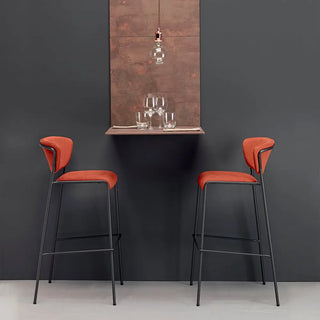 Scab Lisa upholstered stool with steel legs