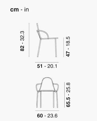 Scab Malvasia 2907 armchair in galvanised and powder-coated steel