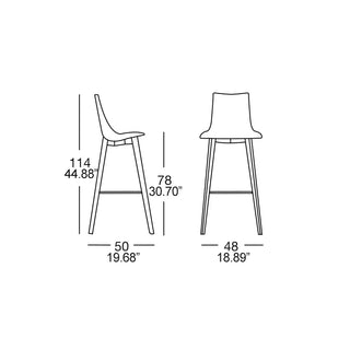 Scab Natural Zebra Antishock stool with polycarbonate shell and wooden frame