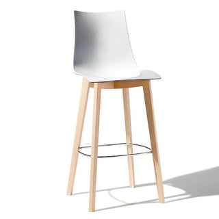 Scab Natural Zebra Antishock stool with polycarbonate shell and wooden frame