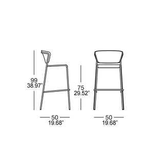 Scab Lisa Wood 2854 stool with wooden shell and steel legs
