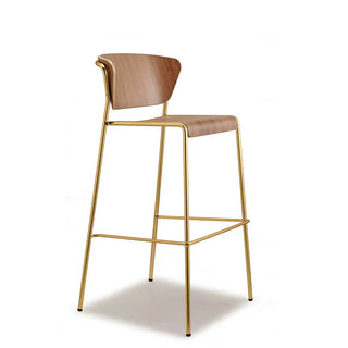 Scab Lisa Wood 2854 stool with wooden shell and steel legs