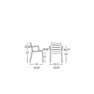 Scab Sunset 2329 armchair in technopolymer