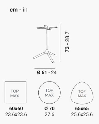 Scab Tripé Fixed 5002 three-star steel table base
