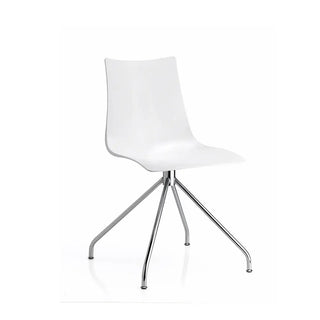 Scab Zebra antishock 2601 chair with polycarbonate shell and steel revolving trestle base