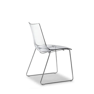 Scab Zebra Antishock 2274 chair with polycarbonate shell and steel sled base