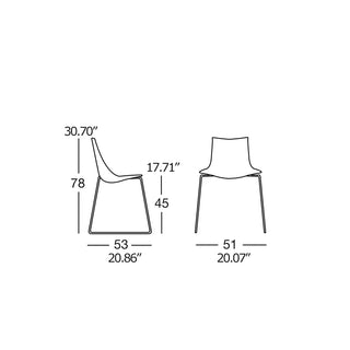 Scab Zebra Antishock 2274 chair with polycarbonate shell and steel sled base