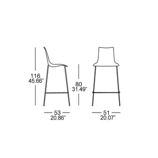 Scab Zebra Antishock stool with polycarbonate shell and steel legs
