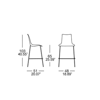 Scab Zebra Antishock stool with polycarbonate shell and steel legs
