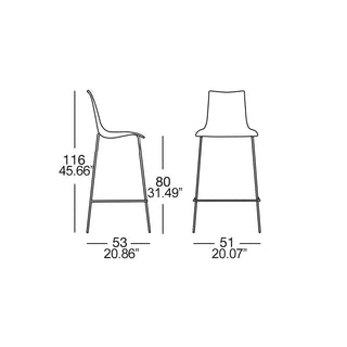 Scab Zebra Bicolour stool with polymer shell and steel frame