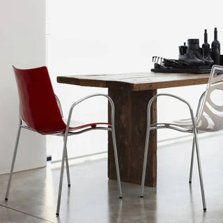 Scab Zebra Bicolour 2610 armchair with recyclable polymer shell and steel frame