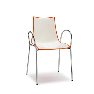 Scab Zebra Bicolour 2610 armchair with recyclable polymer shell and steel frame