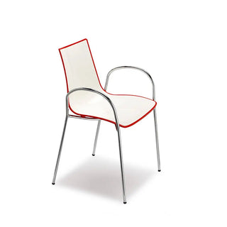 Scab Zebra Bicolour 2610 armchair with recyclable polymer shell and steel frame