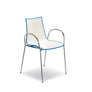 Scab Zebra Bicolour 2610 armchair with recyclable polymer shell and steel frame