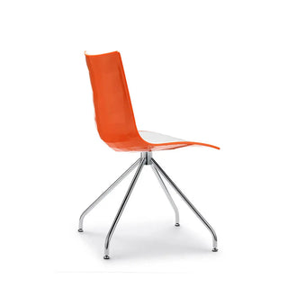 Scab Zebra Bicolour 2611 chair with polymer shell and steel revolving trestle base
