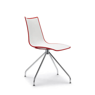 Scab Zebra Bicolour 2611 chair with polymer shell and steel revolving trestle base