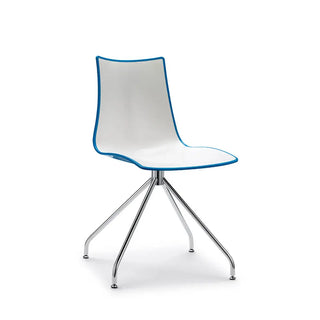 Scab Zebra Bicolour 2611 chair with polymer shell and steel revolving trestle base