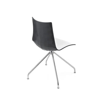 Scab Zebra Bicolour 2611 chair with polymer shell and steel revolving trestle base
