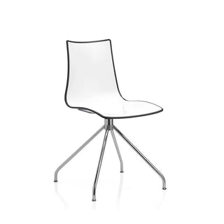 Scab Zebra Bicolour 2611 chair with polymer shell and steel revolving trestle base