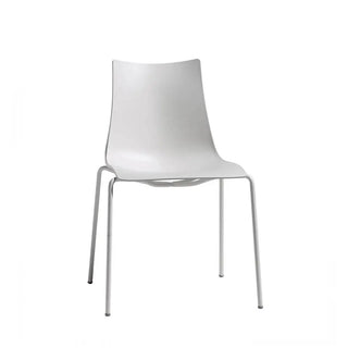Scab Zebra 2615 chair with technopolymer shell and powder-coated steel legs