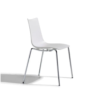 Scab Zebra 2615 chair with technopolymer shell and chromed steel legs