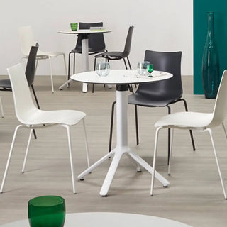 Scab Zebra 2615 chair with technopolymer shell and powder-coated steel legs