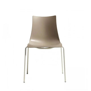 Scab Zebra 2615 chair with technopolymer shell and powder-coated steel legs