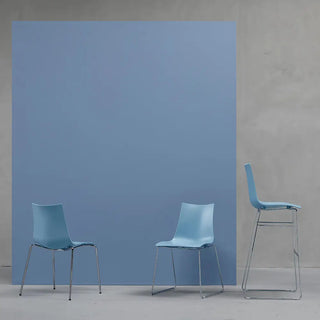 Scab Zebra 2615 chair with technopolymer shell and chromed steel legs