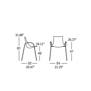 Scab Zebra 2616 armchair with technopolymer shell and steel frame