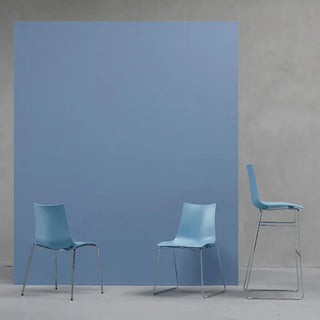 Scab Zebra 2618 chair in technopolymer with steel sled frame