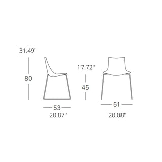 Scab Zebra 2618 chair in technopolymer with steel sled frame