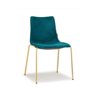 Scab Zebra Pop 2640 upholstered chair with brass-effect steel legs