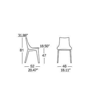 Scab Natural Zebra Antishock 2805 chair with polycarbonate shell and wooden legs
