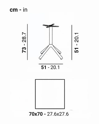 Scab Nemo Fixed 5060 aluminium table base with compact solid laminate tabletop