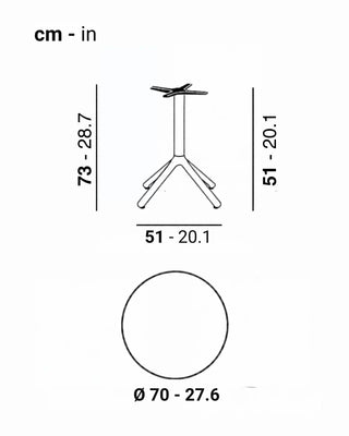 Scab Nemo Fixed 5060 aluminium table base with compact solid laminate tabletop