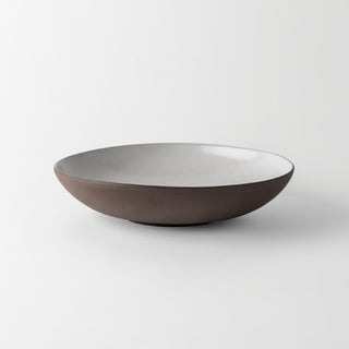 Schönhuber Franchi Grès Bicolor raw Soup plate diam. 27 cm. Brown/white - Buy now on ShopDecor - Discover the best products by SCHÖNHUBER FRANCHI design