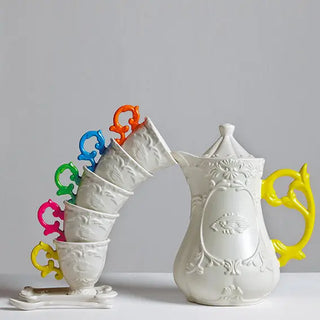 Ensemble café Seletti I-Wares avec tasse à café, cuillère et soucoupe