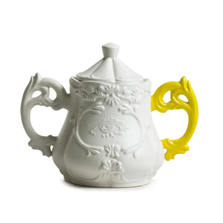 Seletti I-Wares I-Sugar porcelain sugar bowl with handles White Yellow - Buy now on ShopDecor - Discover the best products by SELETTI design