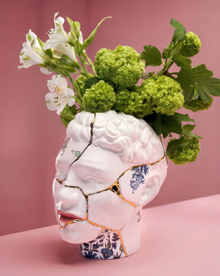 Seletti Kintsugi Heads vase in porcelain with gold details - Buy now on ShopDecor - Discover the best products by SELETTI design