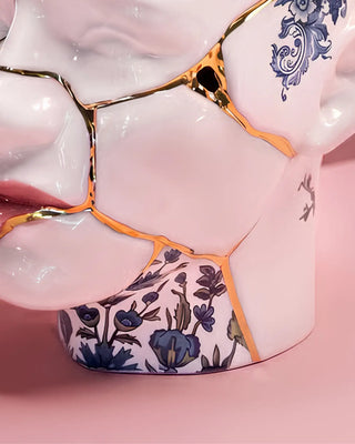 Seletti Kintsugi Heads vase in porcelain with gold details - Buy now on ShopDecor - Discover the best products by SELETTI design