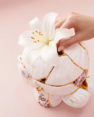 Seletti Kintsugi Heads vase in porcelain with gold details - Buy now on ShopDecor - Discover the best products by SELETTI design