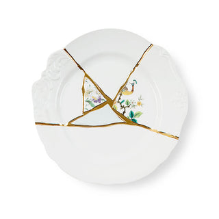 Seletti Kintsugi plate in porcelain/24 carat gold Mod. 2 27.5 cm. - 10.83 in. - Buy now on ShopDecor - Discover the best products by SELETTI design