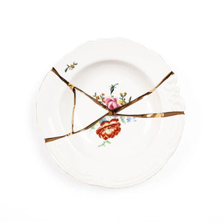Seletti Kintsugi soup plate in porcelain/24 carat gold Mod. 2 - Buy now on ShopDecor - Discover the best products by SELETTI design