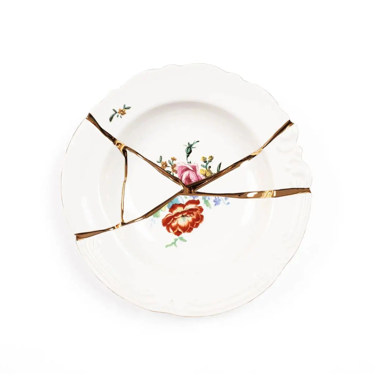 Seletti 金継ぎスーププレート（磁器製／24カラットゴールド）