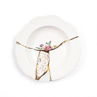 Seletti Kintsugi soup plate in porcelain/24 carat gold Mod. 3 - Buy now on ShopDecor - Discover the best products by SELETTI design